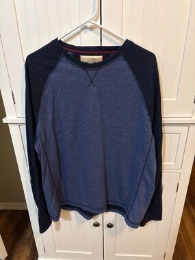 Tommy Bahama XL Blue Raglan Long Sleeve Casual Shirt
